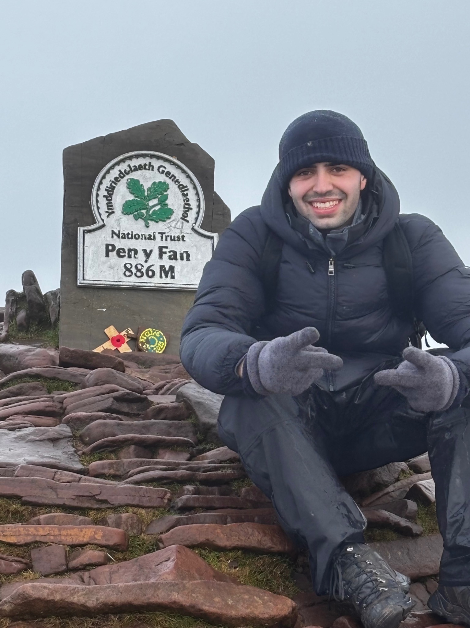 Zain at the summit of Pen y Fan